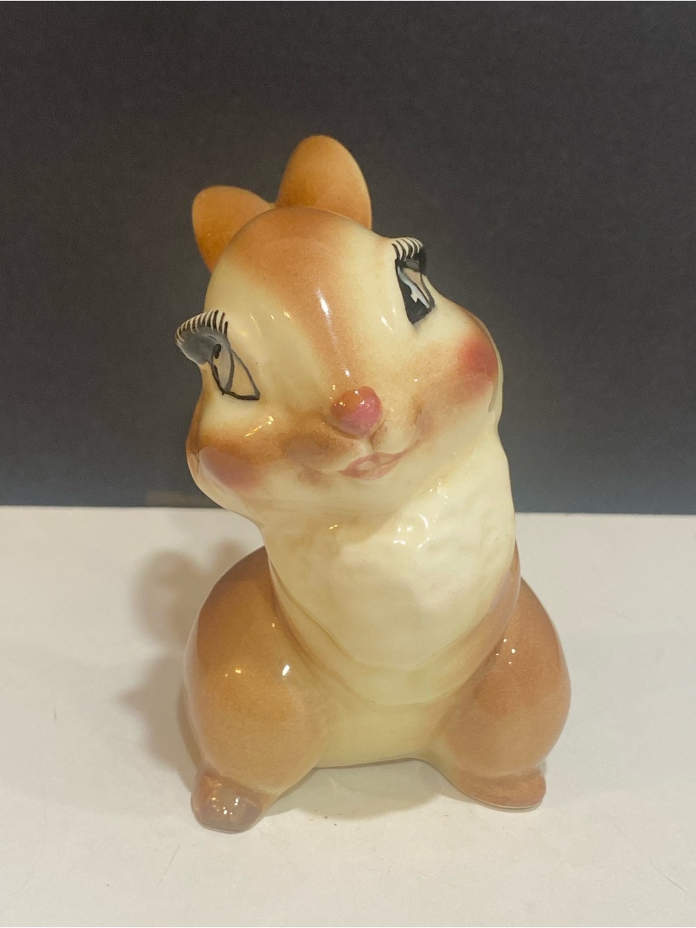 Vintage Disney Thumper Ceramic  Figurine Tilted Head Rosy Cheeks 5"
